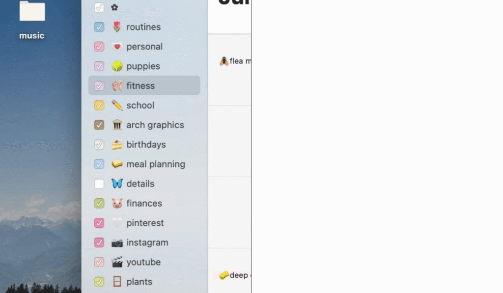 a list of personal things